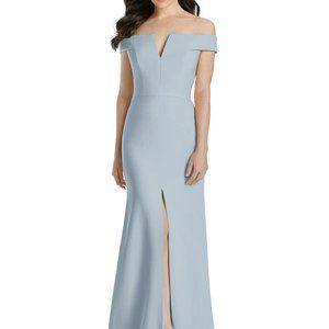 Dessy 3038 Size 2 Off-the-Shoulder Gown Mist